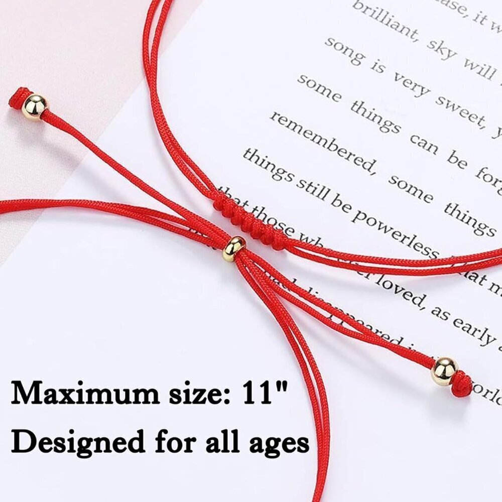Red String Bracelet 7 Knots Good Luck Protection Gift Adjustable Thread - Picture 3 of 7